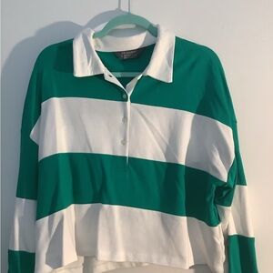 Green and White Color Block,